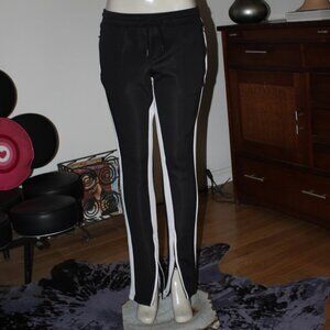 Sweet Romeo Black & White Track Pants Orig $ 78 L Zipper Bottoms & Pockets